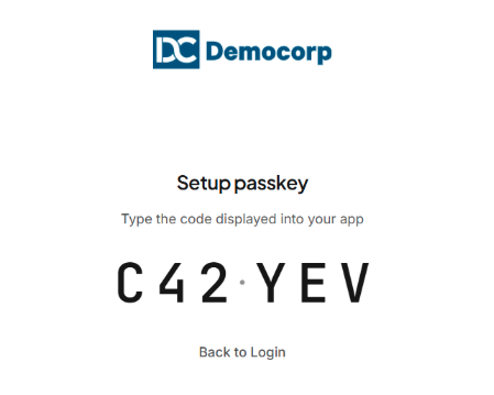 Desktop App: Setup passkey code on login page